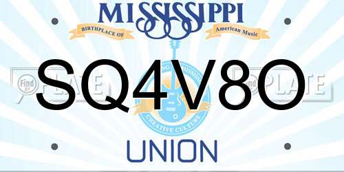 SQ4V8O Mississippi License Plate
