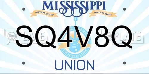 SQ4V8Q Mississippi License Plate