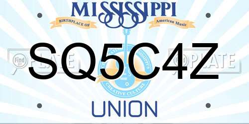 SQ5C4Z Mississippi License Plate
