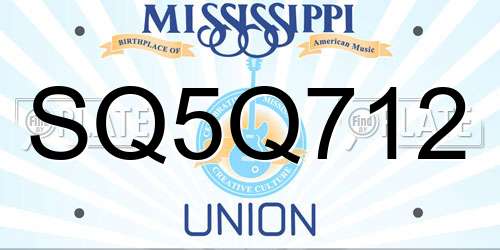 SQ5Q712 Mississippi License Plate