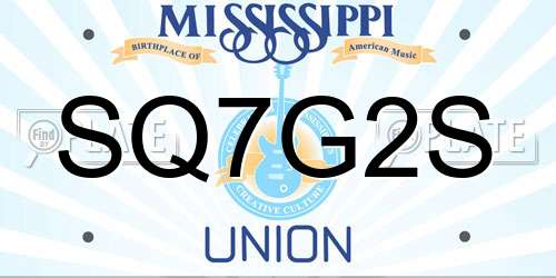 SQ7G2S Mississippi License Plate