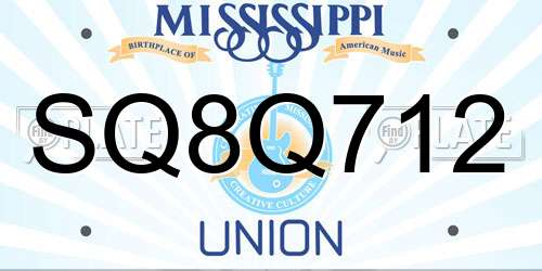 SQ8Q712 Mississippi License Plate