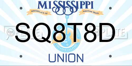 SQ8T8D Mississippi License Plate