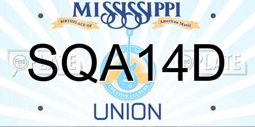 SQA14D Mississippi License Plate