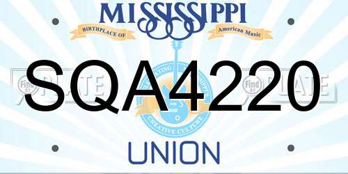 SQA4220 Mississippi License Plate