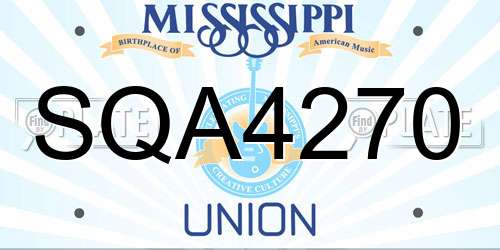 SQA4270 Mississippi License Plate