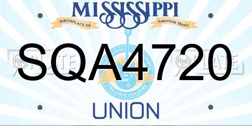 SQA4720 Mississippi License Plate