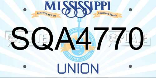SQA4770 Mississippi License Plate