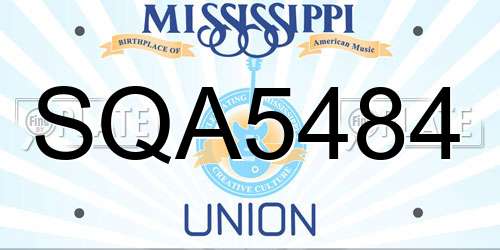 SQA5484 Mississippi License Plate