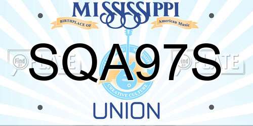 SQA97S Mississippi License Plate
