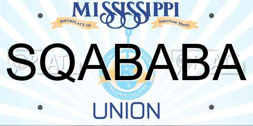 SQABABA Mississippi License Plate