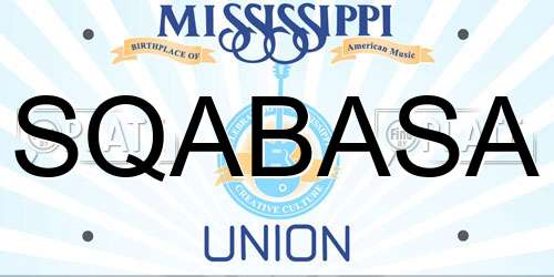 SQABASA Mississippi License Plate