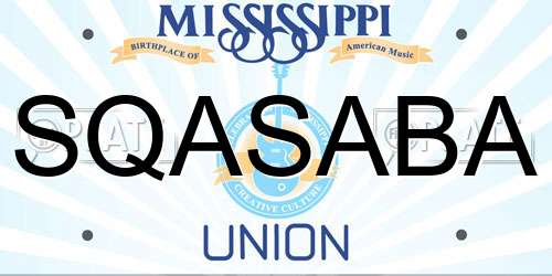 SQASABA Mississippi License Plate