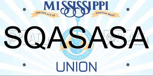 SQASASA Mississippi License Plate