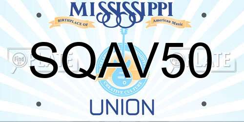 SQAV50 Mississippi License Plate