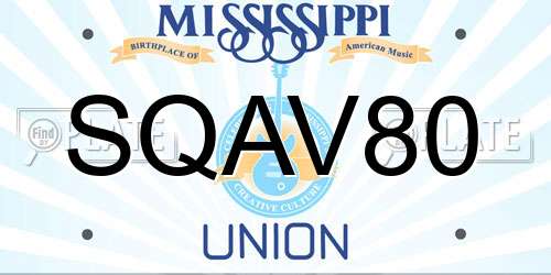 SQAV80 Mississippi License Plate