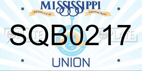 SQB0217 Mississippi License Plate