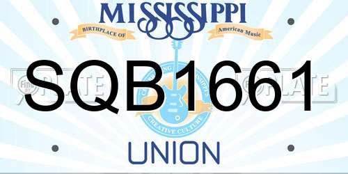 SQB1661 Mississippi License Plate