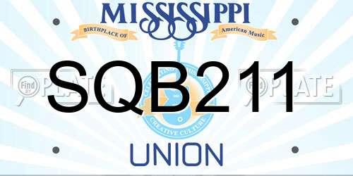 SQB211 Mississippi License Plate