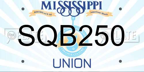 SQB250 Mississippi License Plate