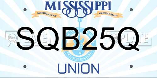 SQB25Q Mississippi License Plate