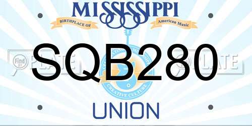 SQB280 Mississippi License Plate