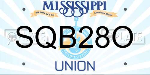 SQB28O Mississippi License Plate