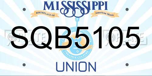 SQB5105 Mississippi License Plate