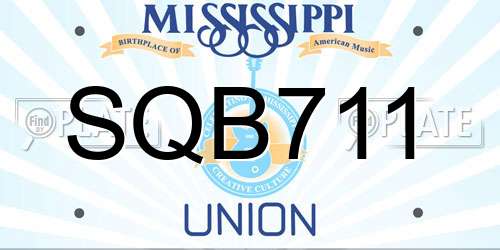 SQB711 Mississippi License Plate