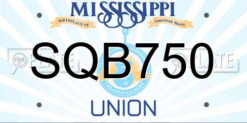 SQB750 Mississippi License Plate