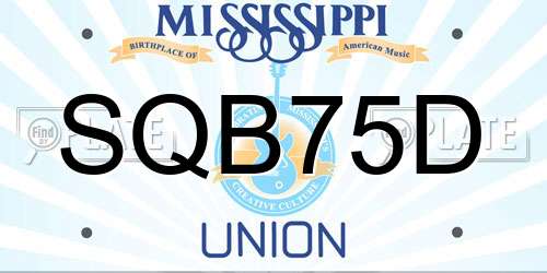 SQB75D Mississippi License Plate