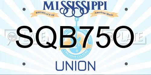 SQB75O Mississippi License Plate
