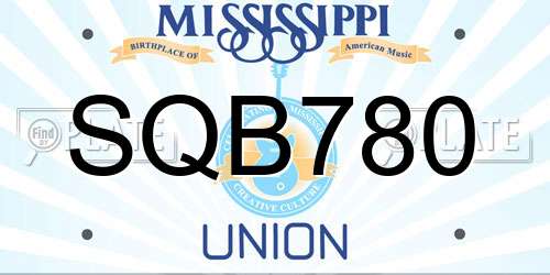 SQB780 Mississippi License Plate