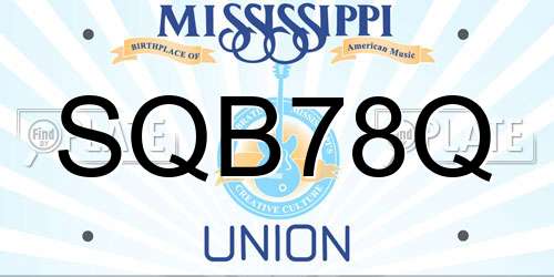 SQB78Q Mississippi License Plate