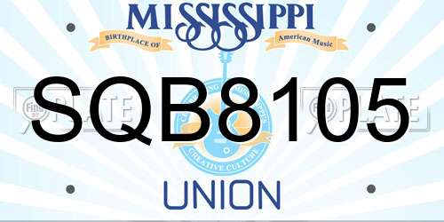 SQB8105 Mississippi License Plate