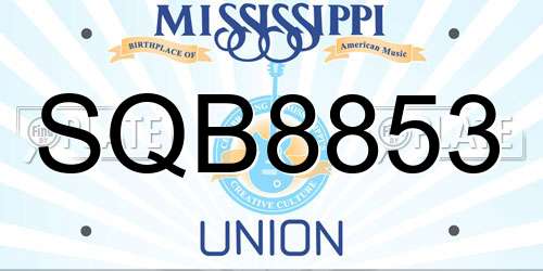 SQB8853 Mississippi License Plate