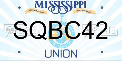 SQBC42 Mississippi License Plate