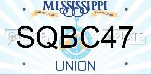 SQBC47 Mississippi License Plate