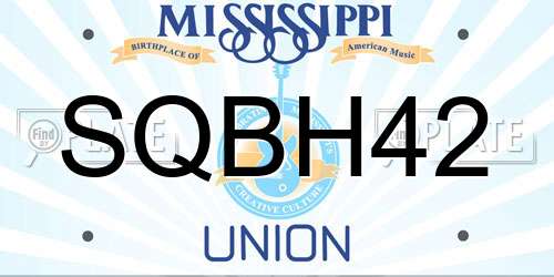 SQBH42 Mississippi License Plate