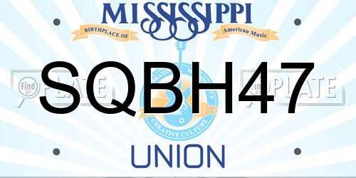 SQBH47 Mississippi License Plate