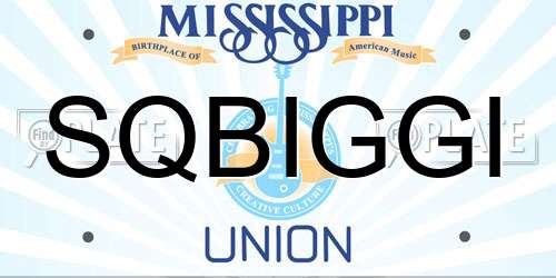 SQBIGGI Mississippi License Plate