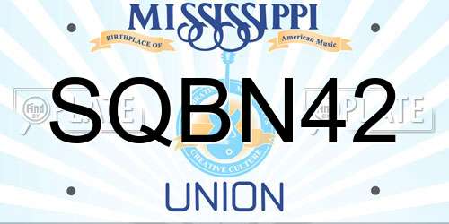 SQBN42 Mississippi License Plate