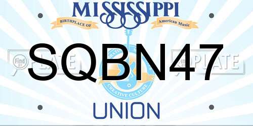 SQBN47 Mississippi License Plate
