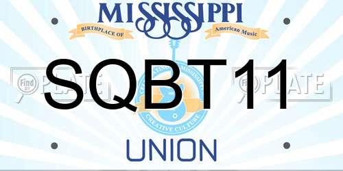 SQBT11 Mississippi License Plate