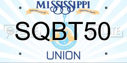 SQBT50 Mississippi License Plate