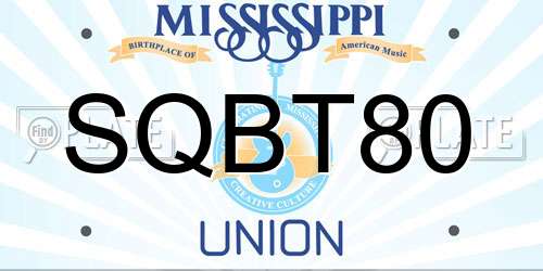 SQBT80 Mississippi License Plate