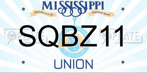 SQBZ11 Mississippi License Plate