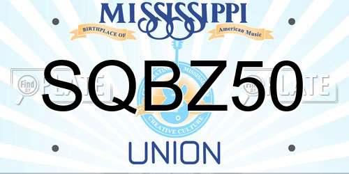 SQBZ50 Mississippi License Plate