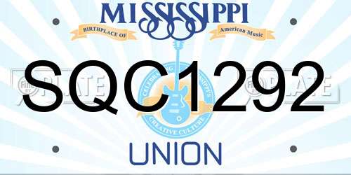 SQC1292 Mississippi License Plate