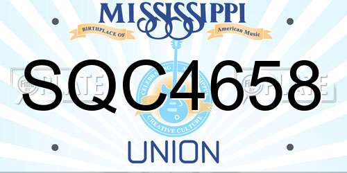 SQC4658 Mississippi License Plate